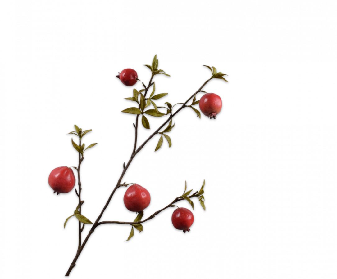 Silk-ka Artificial Pomegranate Spray in red orange