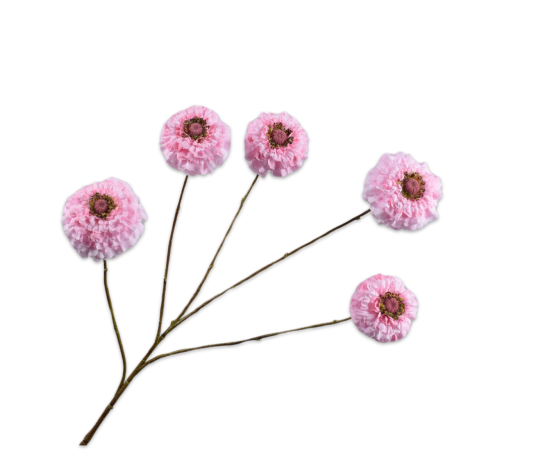 Silk-ka Zinnia Spray Pink 91 Cm