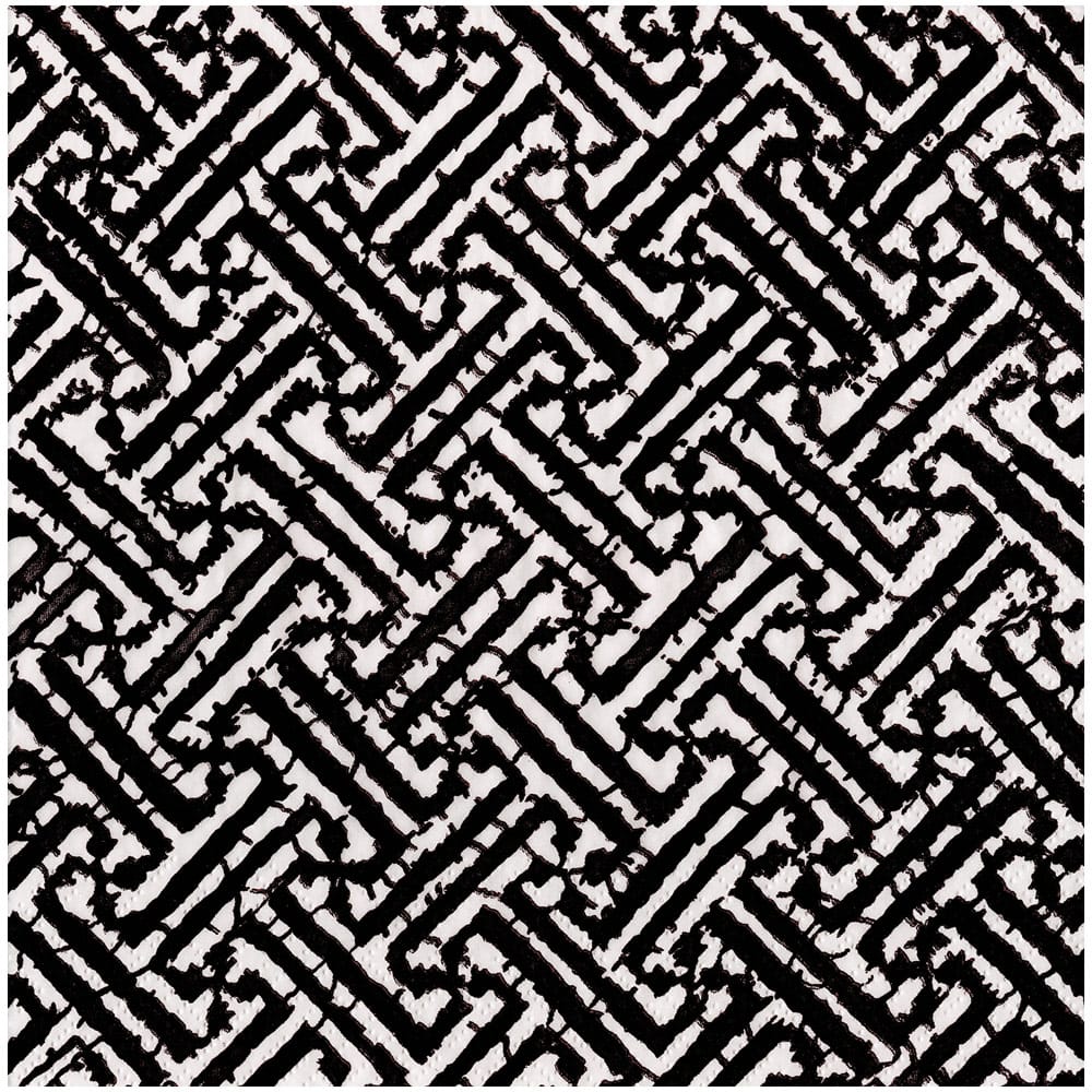 Caspari Fretwork Black Napkin, additional view