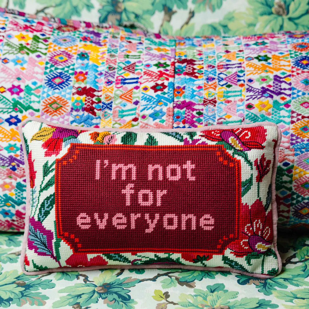 Furbish Not For Everyone needlepoint statement pillow, view 4