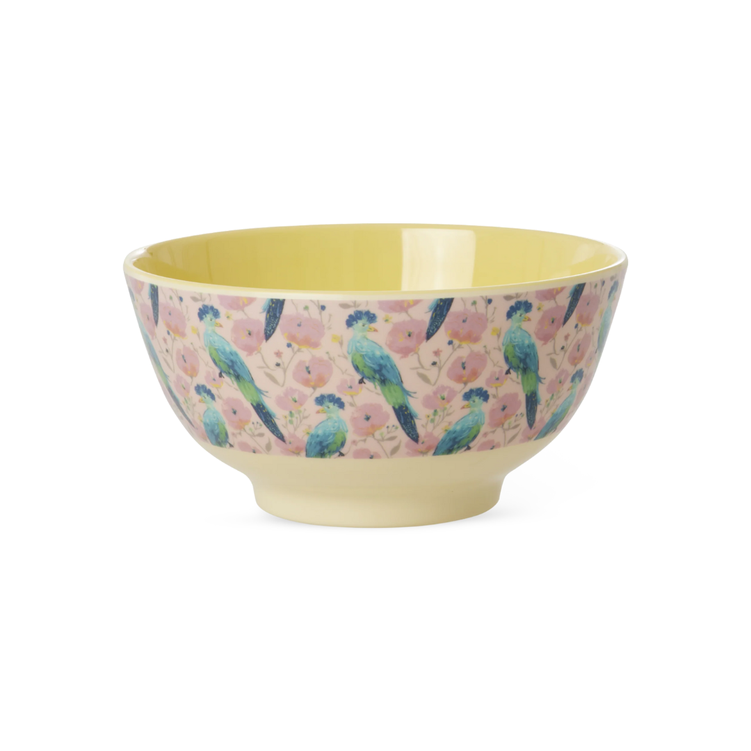 Rice Melamine Bowl - Exotic Bird Print, view 2
