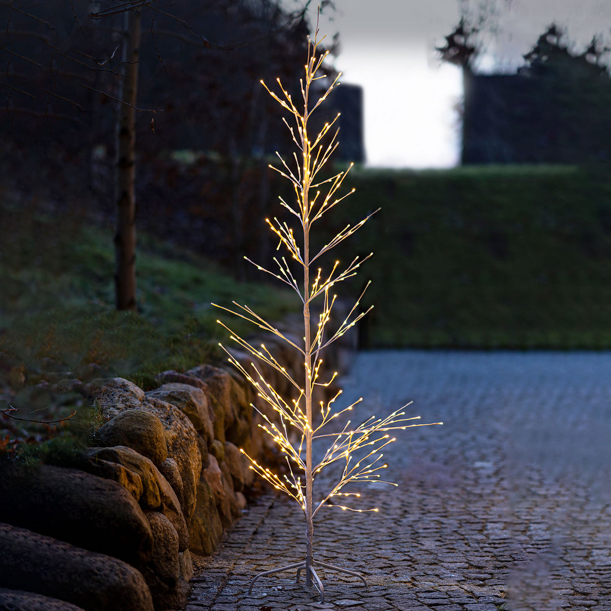 Isaac White Christmas Tree with warm white LED lights