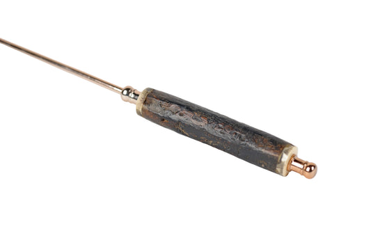 Rasteli - Candle Snuffer Rose Gold With Dark Brown Wooden Handle - L 30 cm