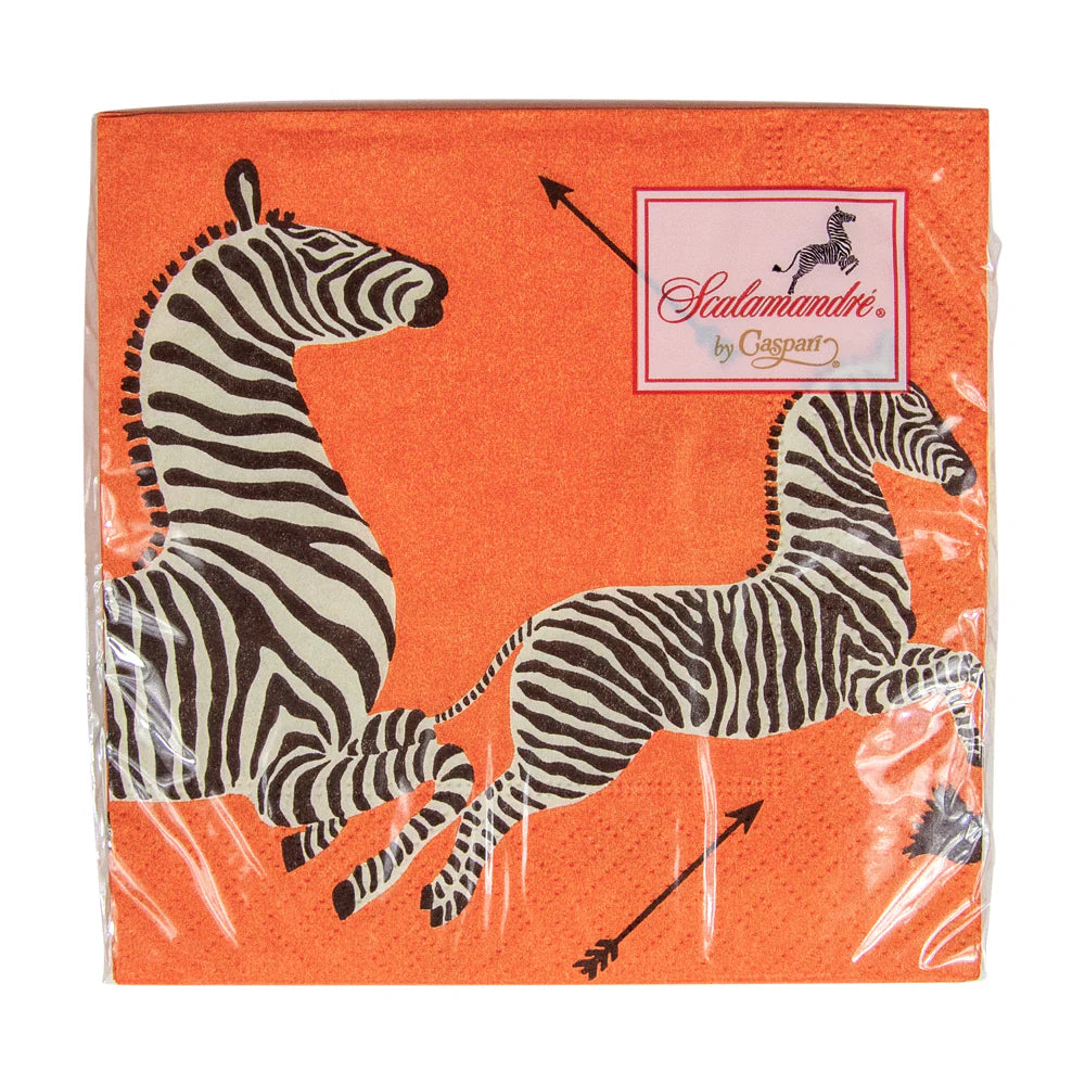 Caspari Zebra Orange Napkin