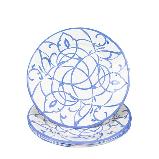 Caspari Algarve Ceramic Blue Dinner Plates