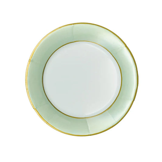 Caspari Watercolor Celadon Luxury Paper Plates