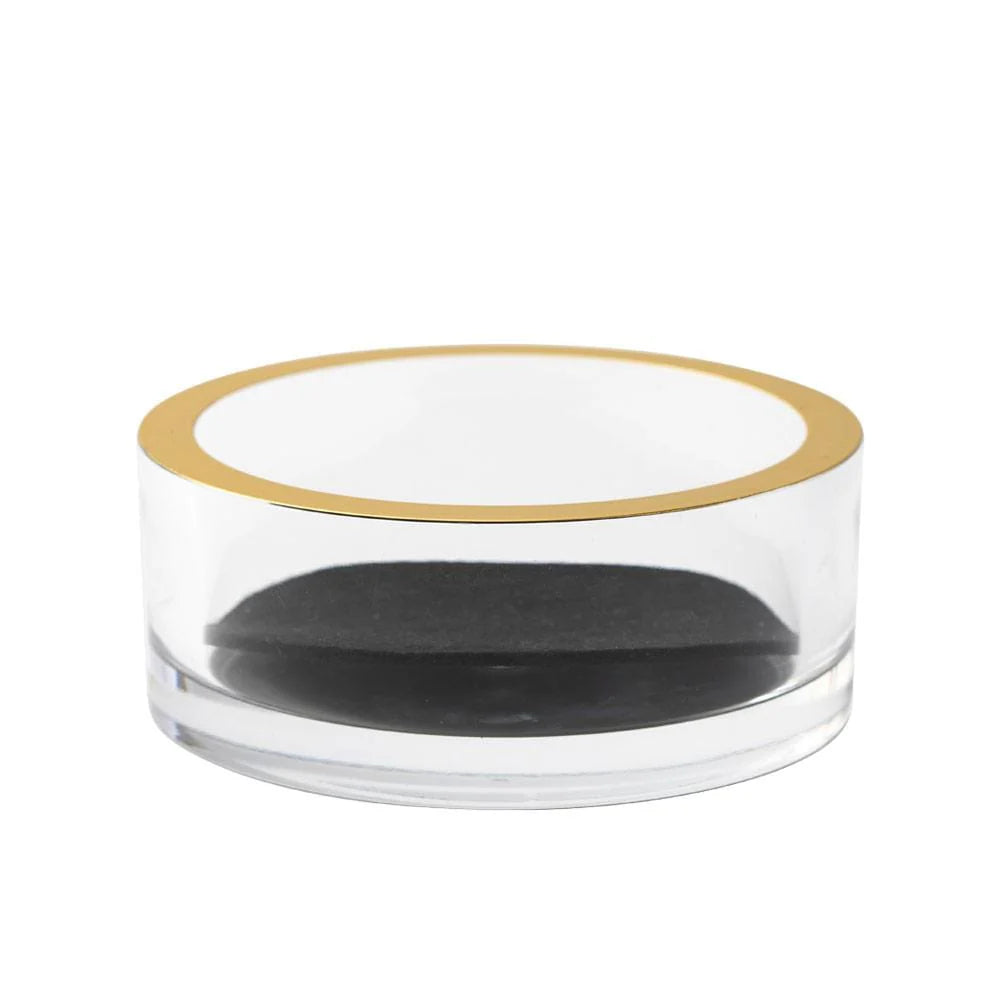 Caspari Clear with Gold Rim Wine Coaster, view 4
