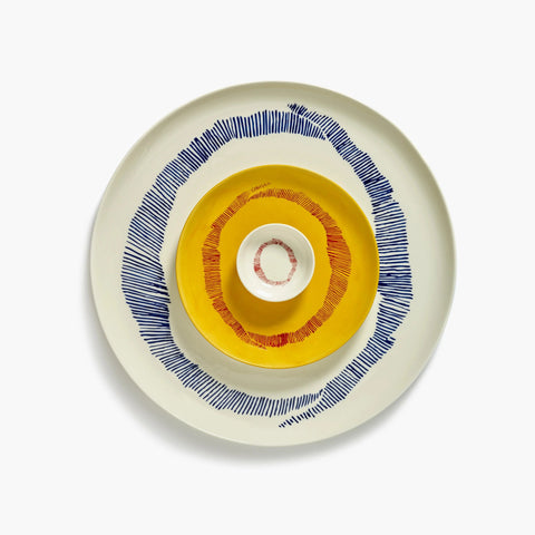 Feast White Swirl Blue Stripe Bread Plate (Set of 2)