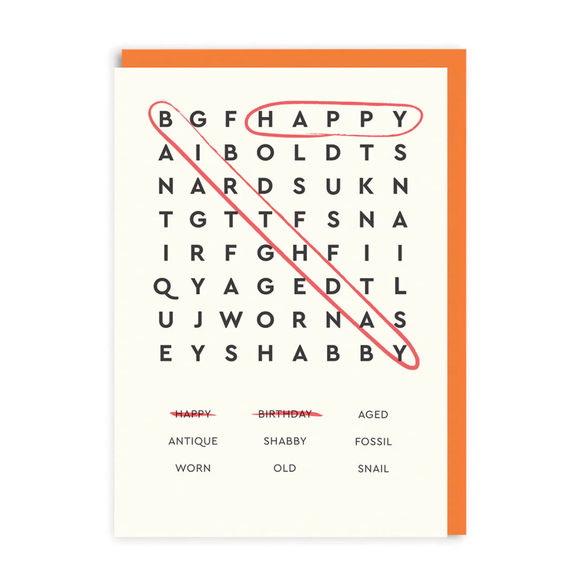 Happy Birthday Word Search Greeting Card
