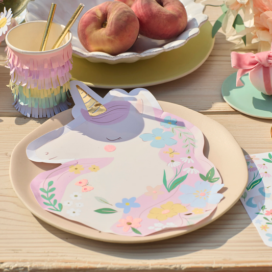 Meri Meri Meadow Unicorns Shaped Plates