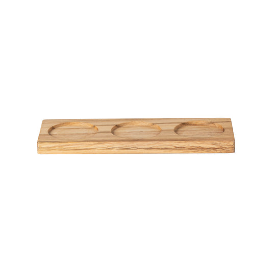 Aparte 3 Section Rectangular Oak Wood Tray
