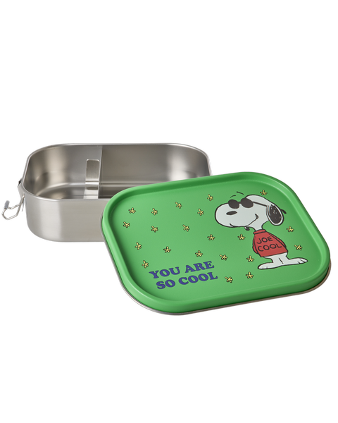 Rice Snoopy Print Stainless Steel Large Lunch Box with Moveable Divider (1400ml)