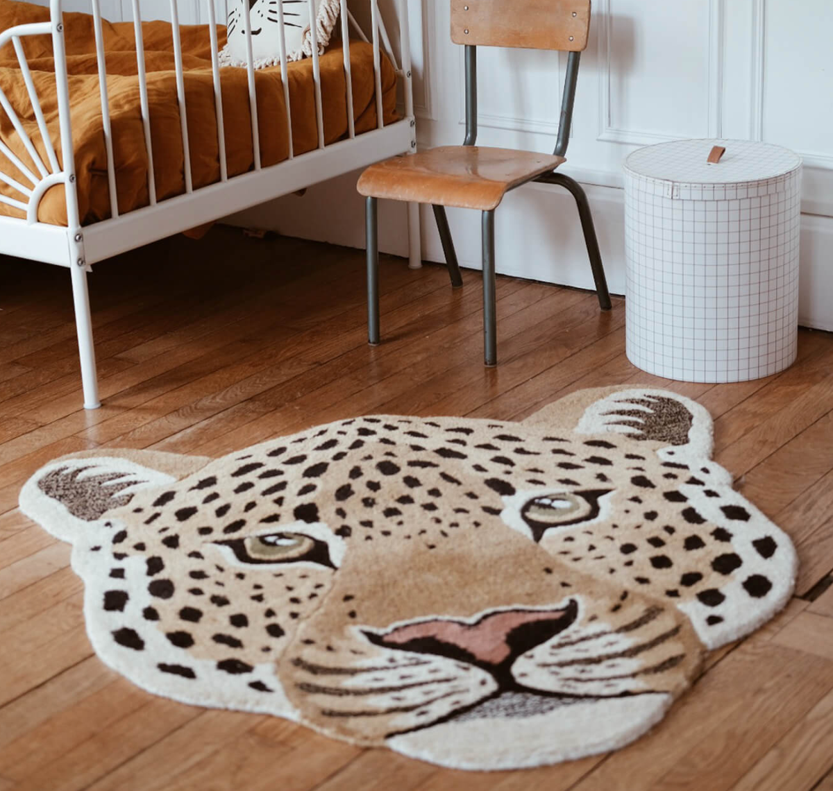 Himani Leopard Head Rug Large, view 3