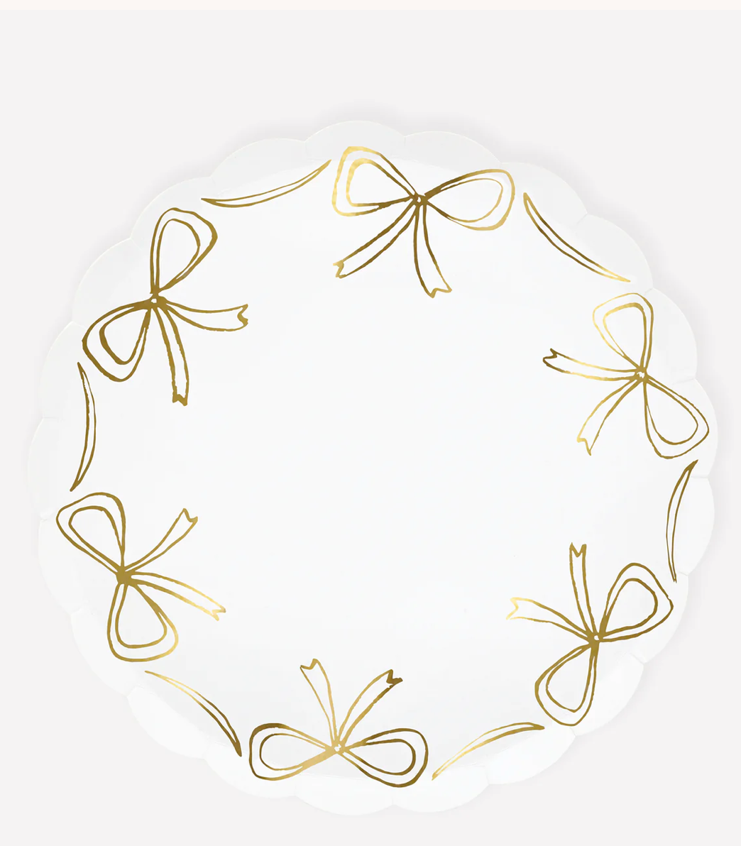 Meri Meri Gold Bow Dinner Plates