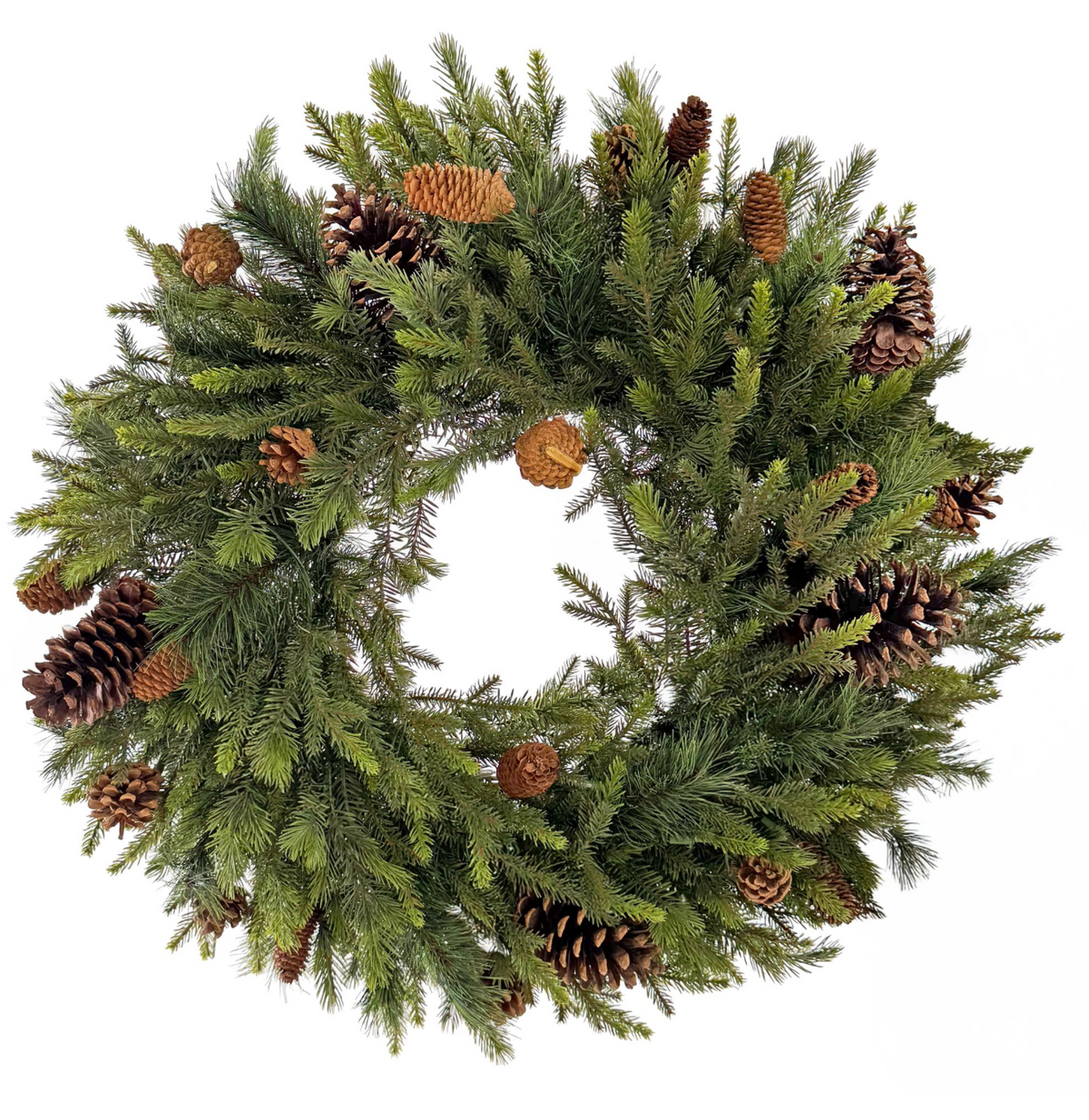 Shishi Wintergreen Wreath with Cones, 75cm