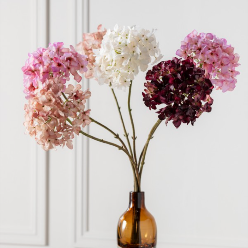 Silk-ka mauve hydrangea stem, 63 cm, view 2