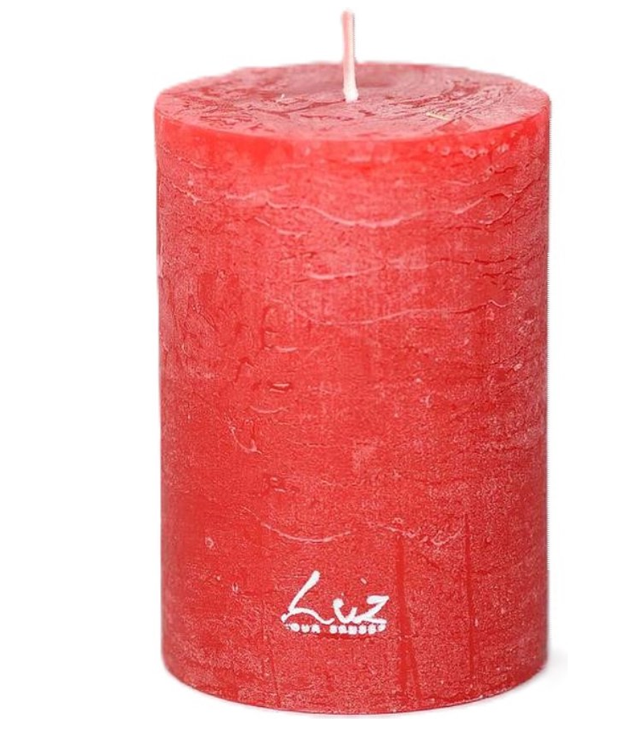 Rasteli Luz Your Senses Rustic Cylindrical Candle - Antique Red