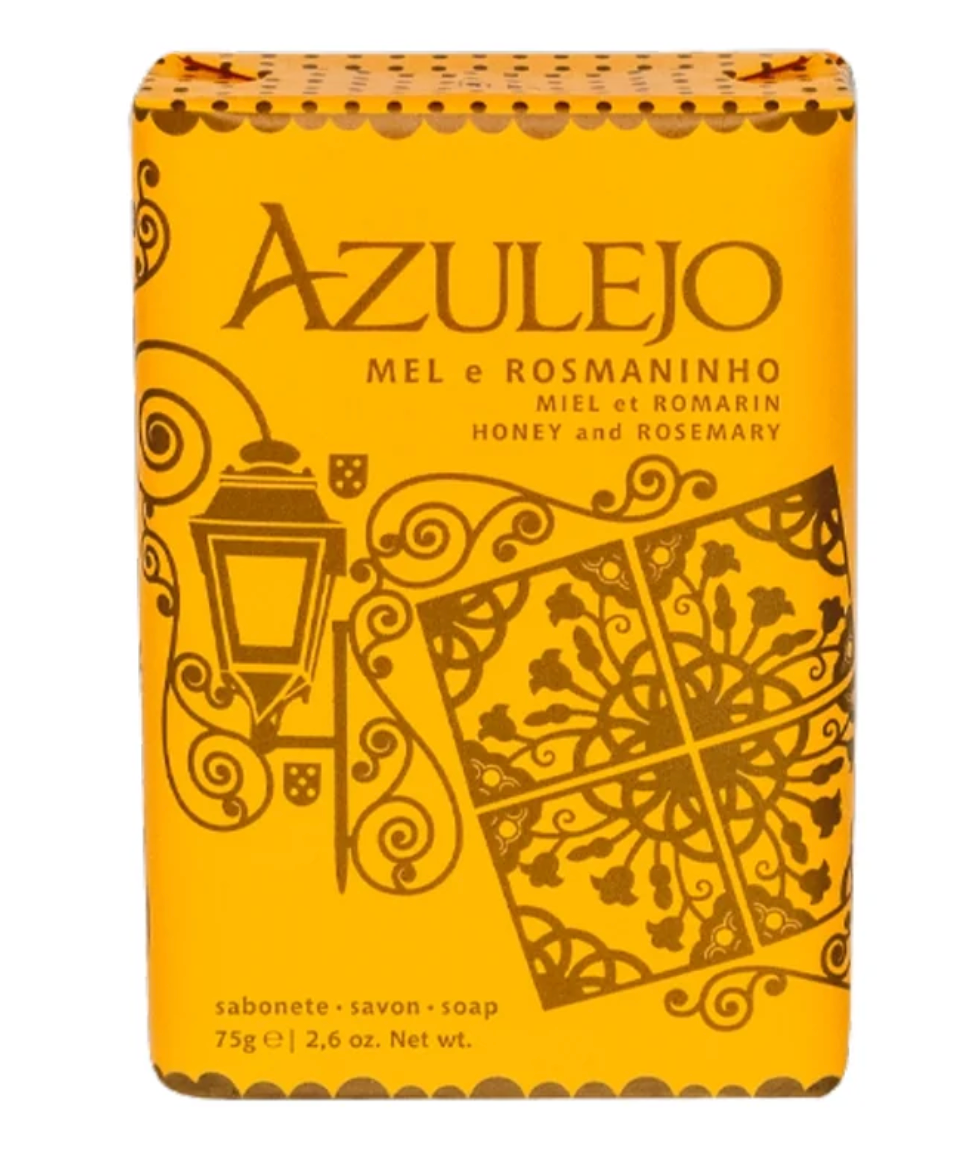 Ach Brito Honey & Rosemary Soap bar in Portuguese tile-inspired wrapping