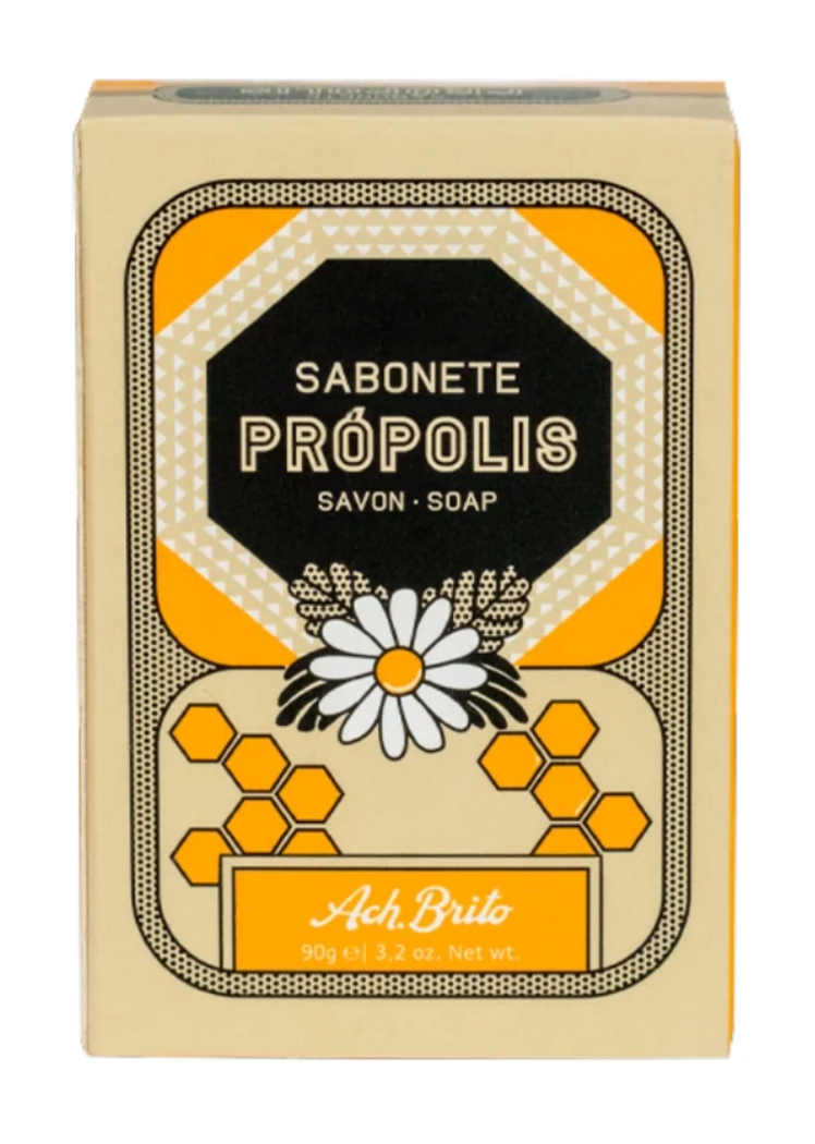 Ach Brito Propolis Soap bar in its heritage-style packaging