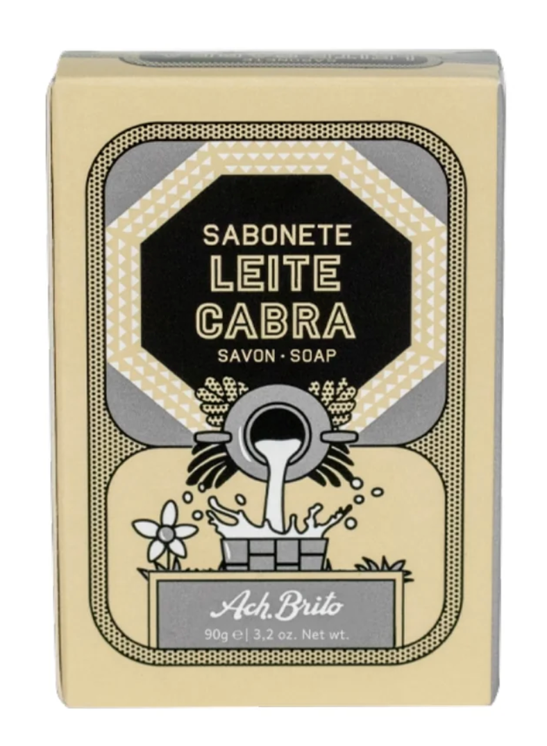 Ach Brito Goat Milk Soap bar in its heritage-style packaging
