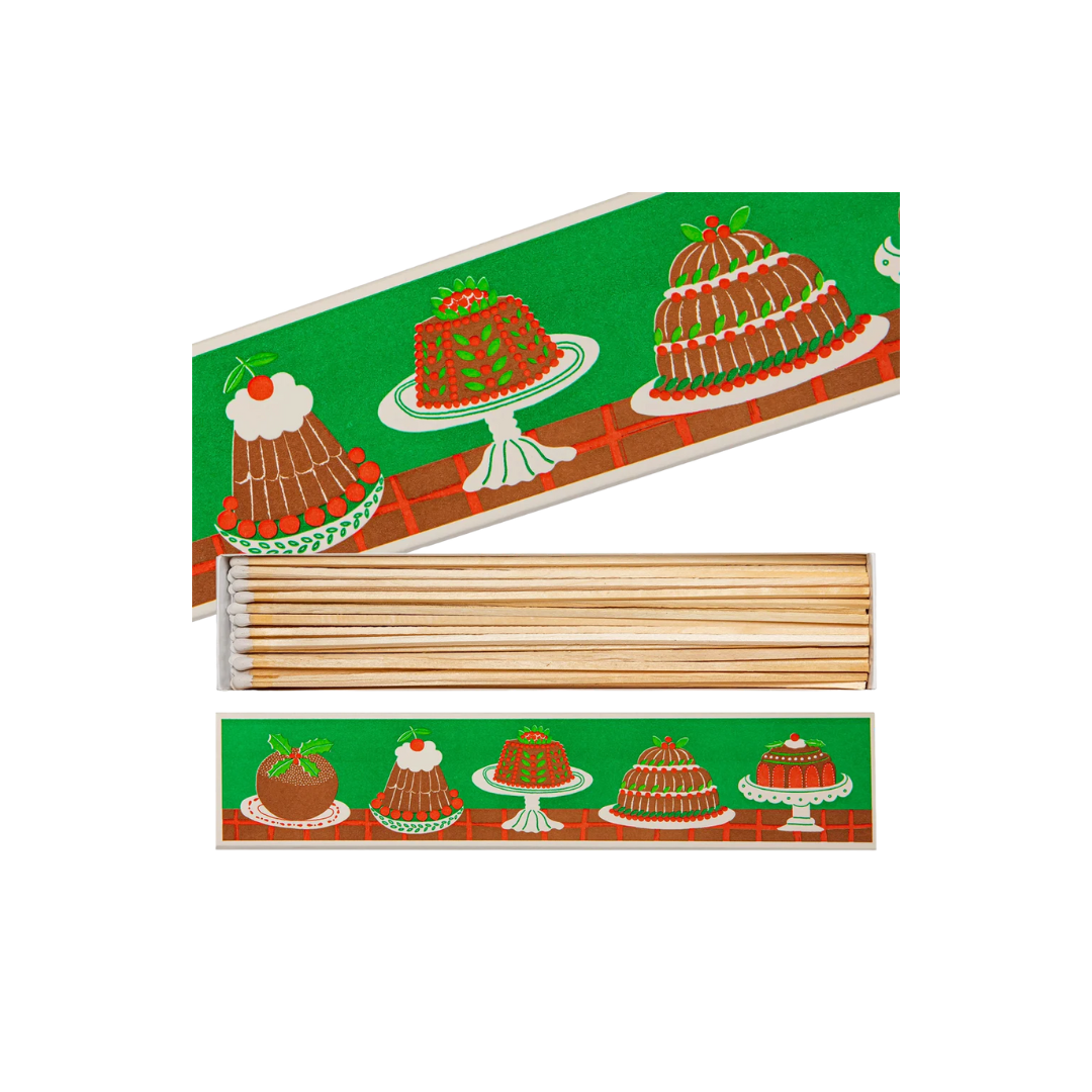 Archivist Long Matchbox in Christmas Puddings design