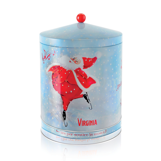 Virginia Amaretti Christmas on Ice Carillon Music Player Tin Panettone, view 2