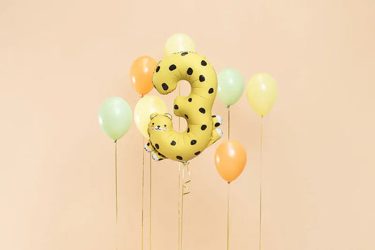 Foil Balloon Spotted Cat Number 3 for a third birthday
