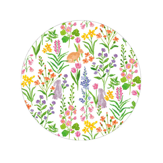 Caspari Bunny Field Salad/Dessert Plate (8pcs)