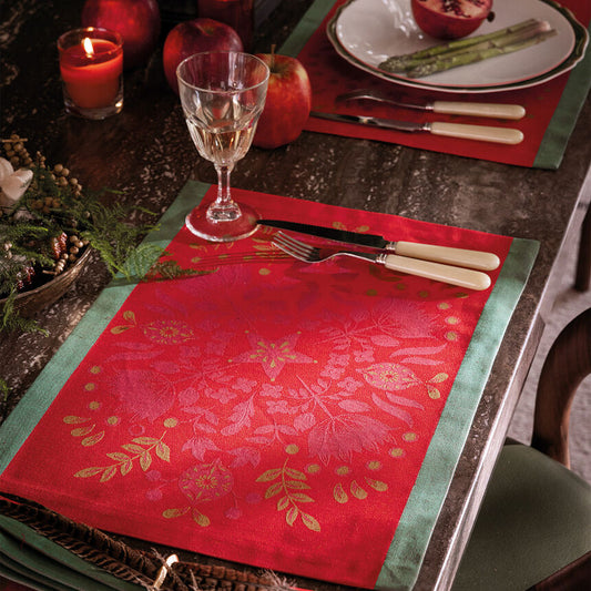 Le Jacquard Francais Feerie Red Placemat - 50x36cm