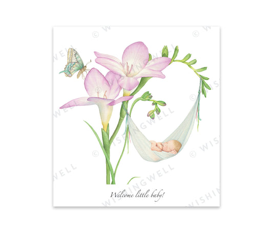 Wishing Well Greeting Card Welcome Little Baby