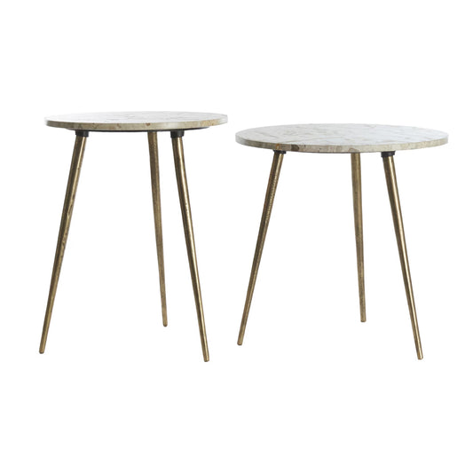 Zeca Round Marble Nestled Side Table (Set of 2)