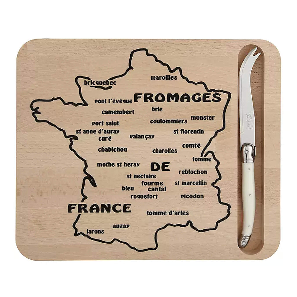 Jean Dubost Laguiole French Map Cheese Board & Knife