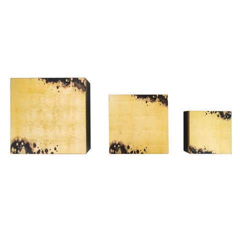 Black Gold Stains Lacquer Box (Set of 3)