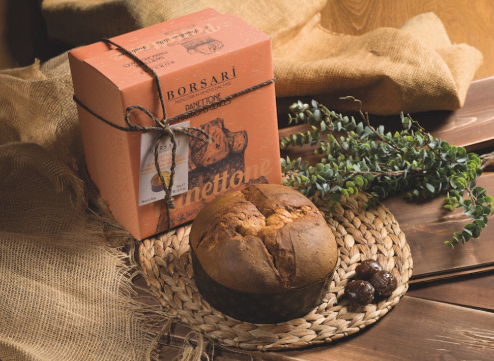 Borsari Chestnut Cream Panettone, packaging detail