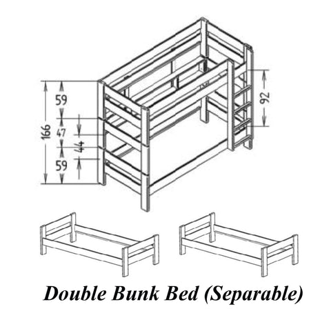 Dominique Double Bunk Bed Separable
