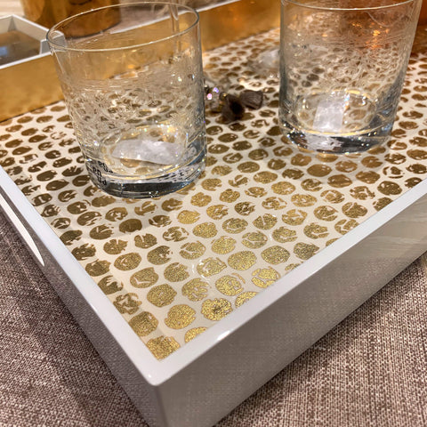 Gold Spot Lacquer Tray (Set of 3)