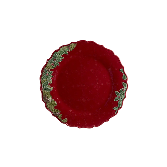 Bordallo Pinheiro Christmas Garland charger plate for a festive Christmas table