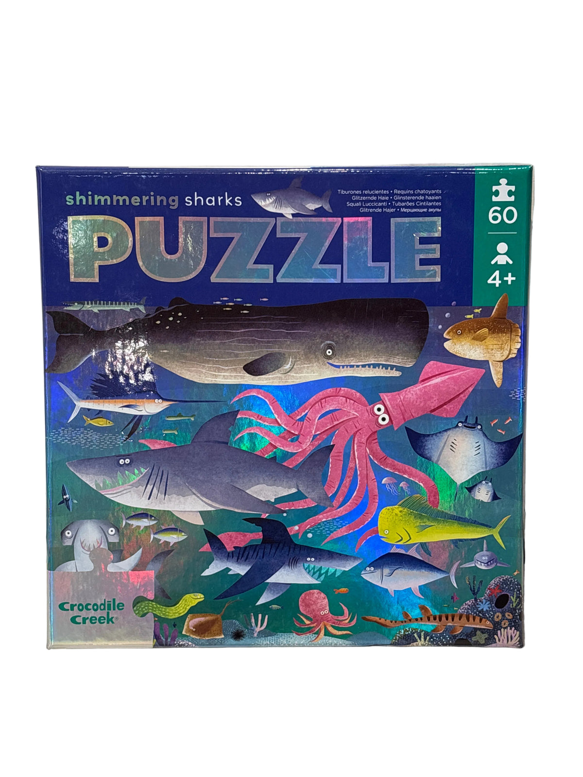 Crocodile Creek 60-piece foil puzzle Shimmering Sharks