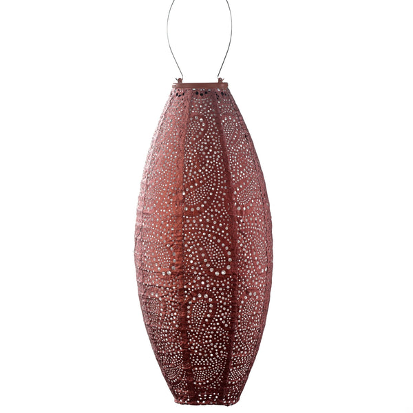 Lumiz Paisley Copper Long Oval LED Solar Lantern