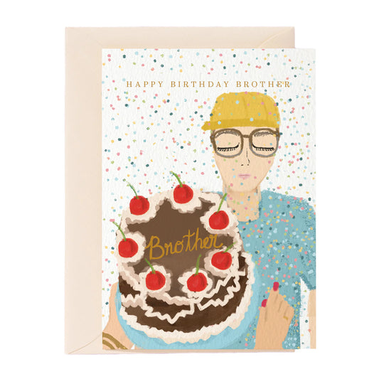 Nelly Castro Happy Birthday Brother Greeting Card