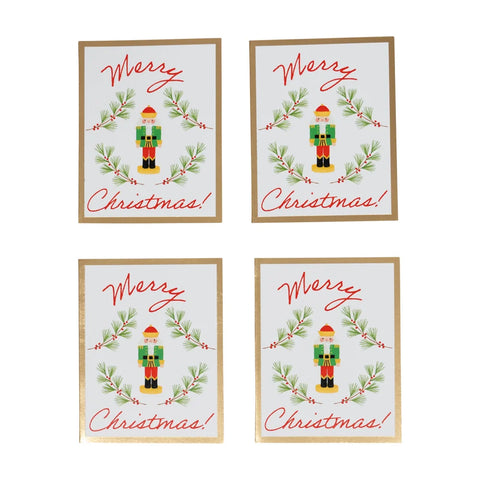 Caspari Little Nutcracker Foil Cards (Set of 4)