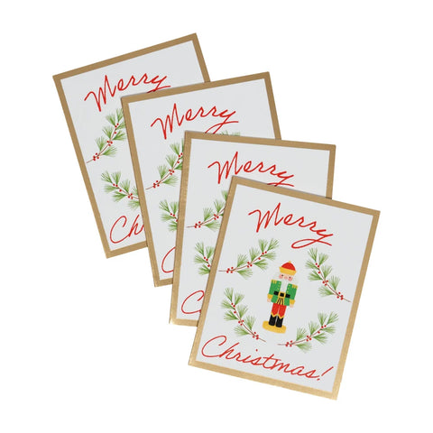 Caspari Little Nutcracker Foil Cards (Set of 4)
