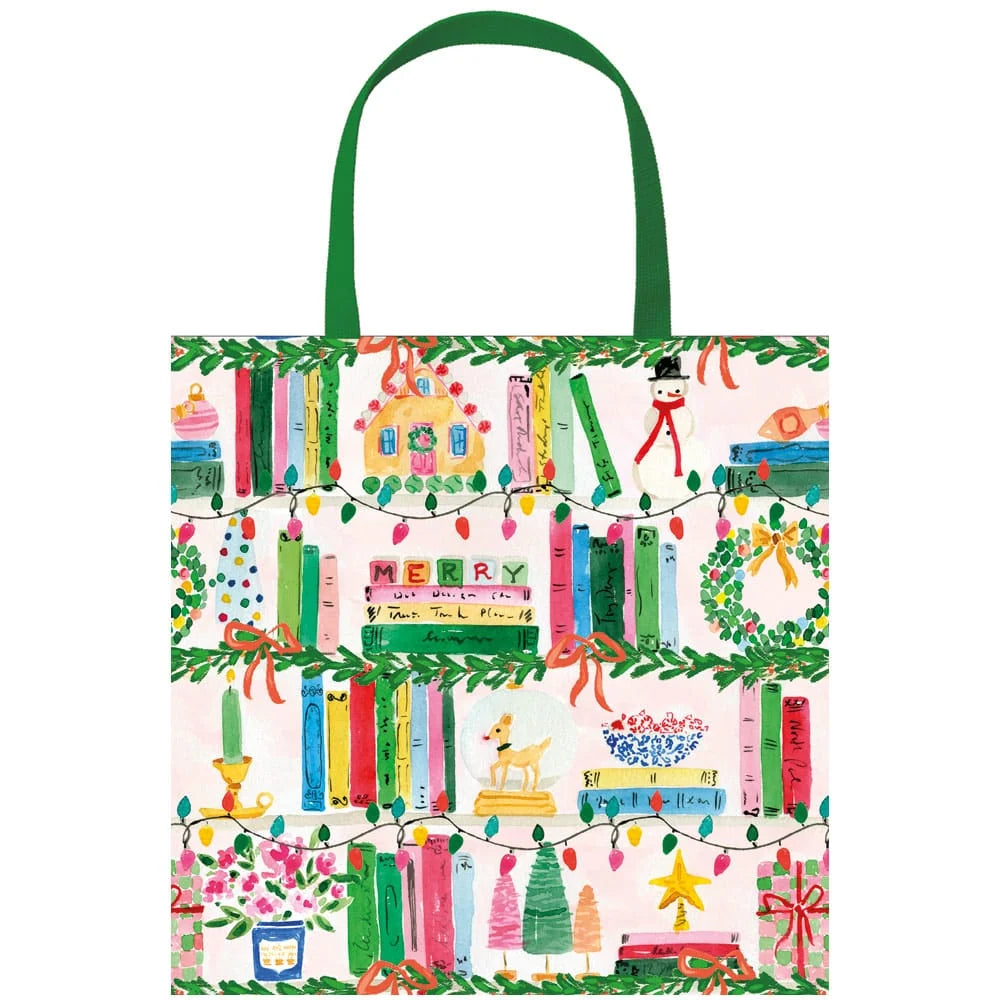 Caspari Christmas Shelfie Gift Bag - Small