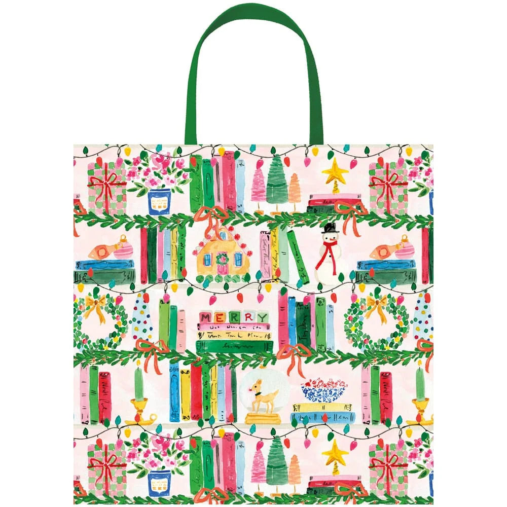 Caspari Christmas Shelfie Gift Bag - Medium