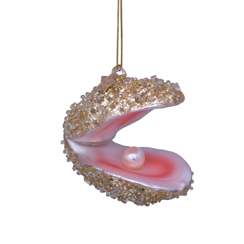 Vondels Champagne Glitter Oyster Ornament – 7 cm