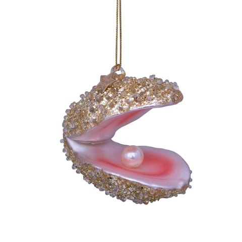 Vondels Champagne Glitter Oyster Ornament – 7 cm