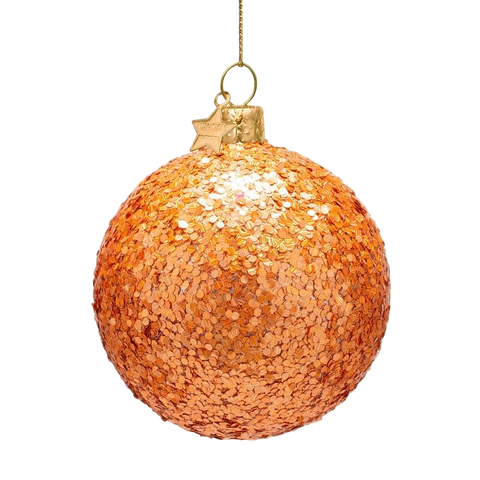 Christmas Tree Hanging Ornament Glass Hologram Glitter Bauble – 9 cm