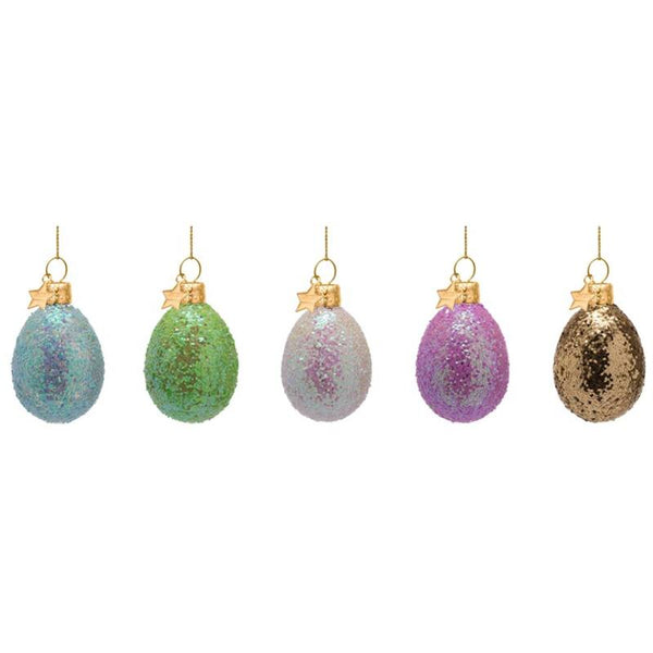 Multi Egg Easter Glass Ornament (Set of 5)
