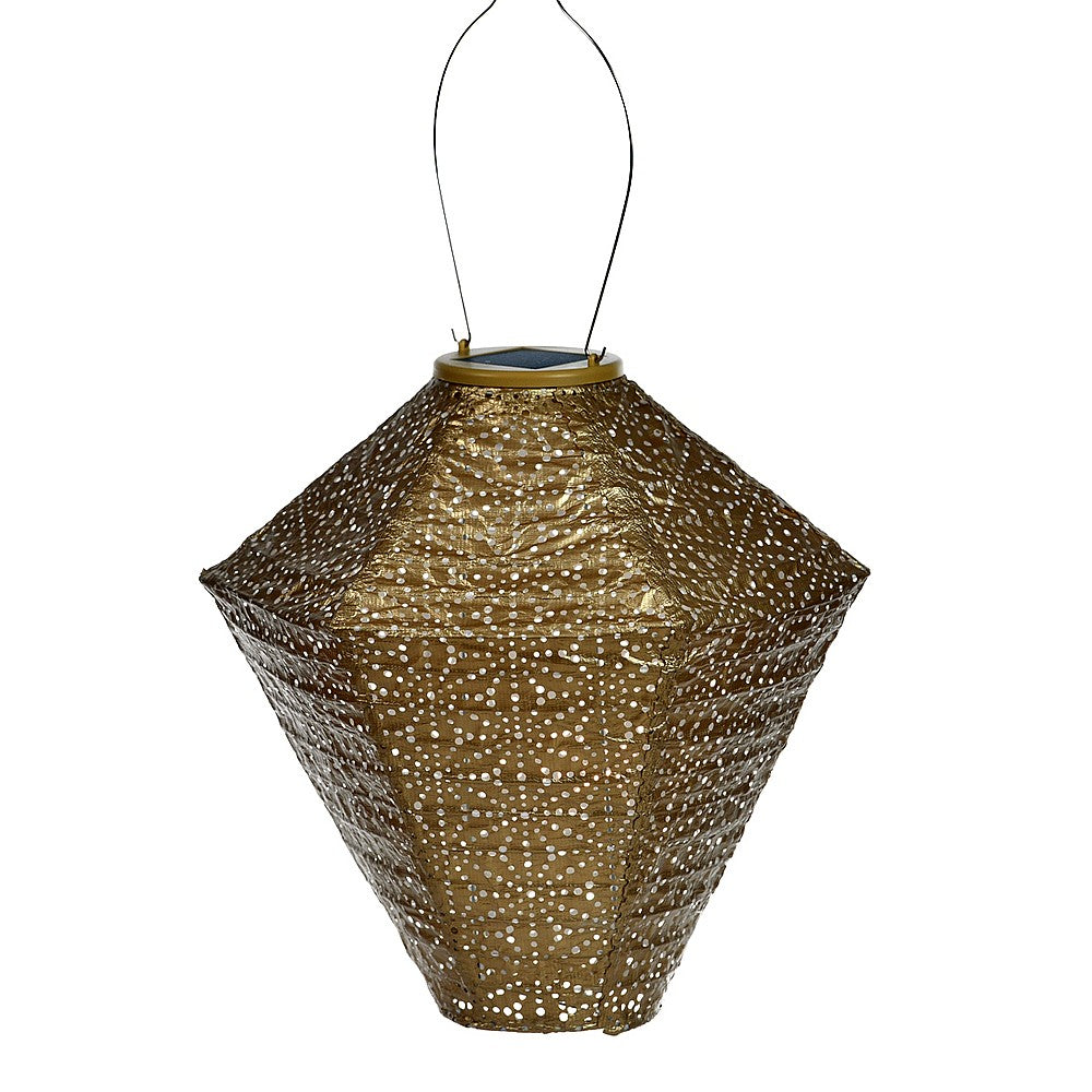 Lumiz Sashiko Gold Diamond LED Solar Lantern