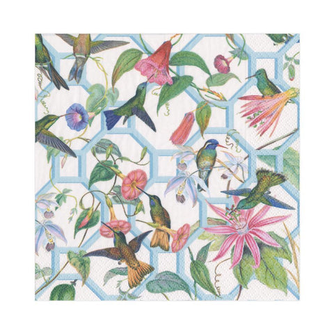 Cocktail Napkin Hummingbird Trellis